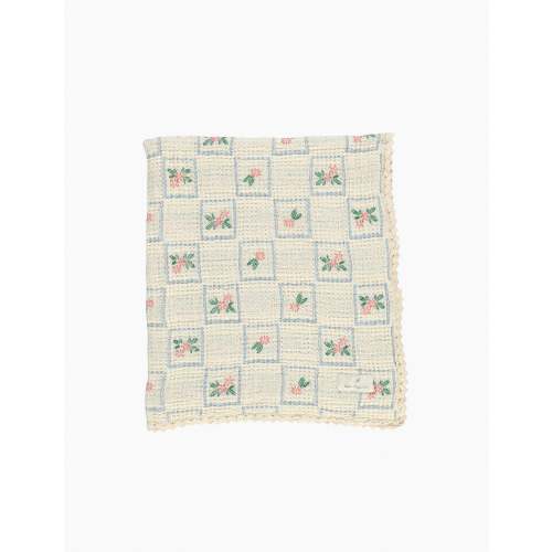 Floral Waffle Blanket in Framed Flowers Patchwork