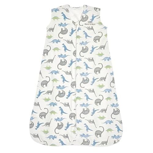 HALO SleepSack, 100% Cotton Wearable Blanket, Swaddle Transition Sleeping Bag, TOG 0.5, Watercolor Dinos, Medium, 6-12 Months