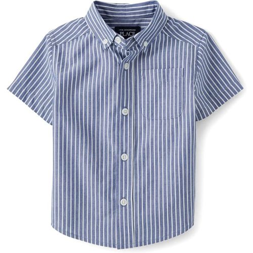 The Children's Place Baby Boys' and Toddler Poplin Short Sleeve Button Down Shirt