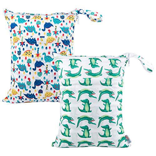 ALVA ALVABABY 2pcs Wet Dry Bags Mommy Bag,Waterproof Reusable,Yoga Gym Bag for Swimsuits or Wet Clothes L-YX2834