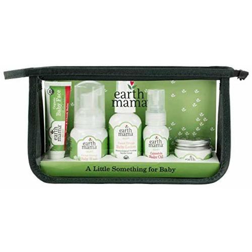 A Little Something for Baby Gift Set by Earth Mama | Safe Skin Care Essentials for Newborn Baby Shower, 5-Piece Set