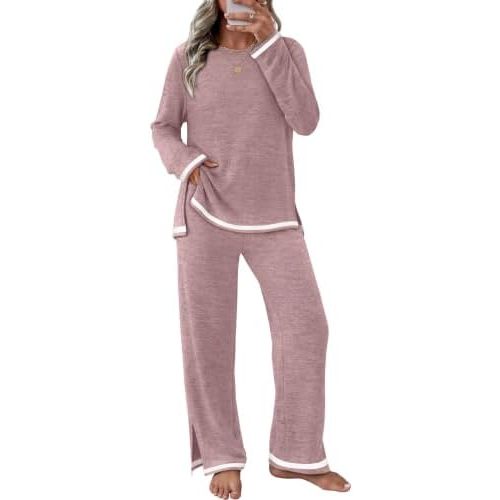 Sampeel Pajamas for Women Set Lounge Two Piece Sets Soft Pj Winter Clothing