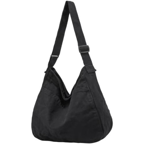 Canvas Tote Bag Casual Hobo Crossbody Shoulder Bag for Women and Men Large Purse Messenger Bag Travel Work