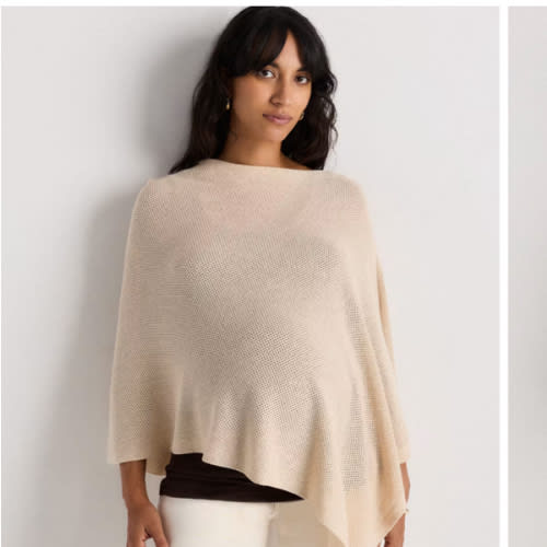 Lightweight Cotton Cashmere Nursing Shawl in Heather Oatmeal