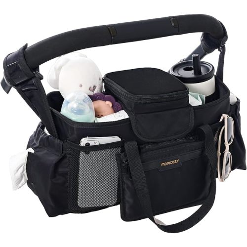 Momcozy Extra-Large Stroller Organizer Max with 2 Insulated Cup Holders