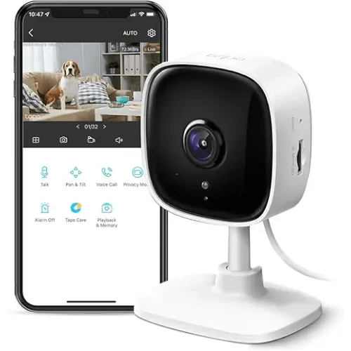 TP-Link Tapo 1080P Indoor Security Camera for Baby Monitor, Dog Camera w/Motion Detection, 2-Way Audio Siren, Night Vision, Cloud & SD Card Storage, Works w/Alexa & Google Home (Tapo C100)
