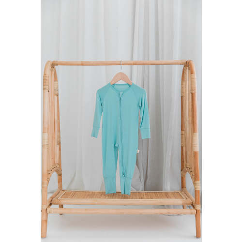 Zippered Romper in Mint