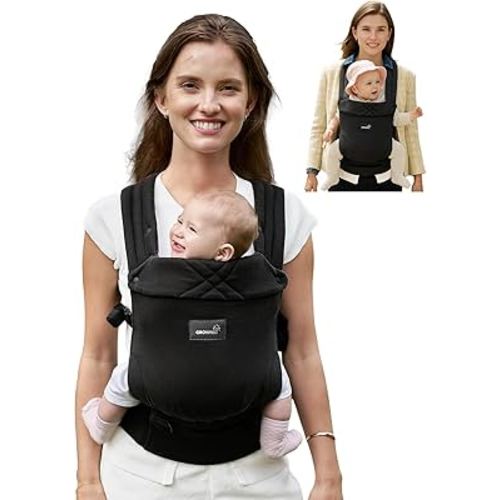 GROWNSY Baby Carrier Newborns to Toddlers, Ergonomic Baby Toddler Carrier Slings Wraps with Head Support, Easy to Wear,Infant Carrier Baby Gift,Travel and Hiking Friendly, for Babies 7 to 44 lb(Black)