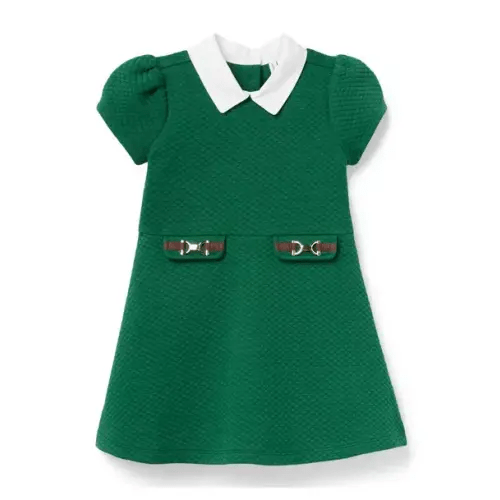 Girl Parsley Green The Quilted Bridle Bit Dress by Janie and Jack