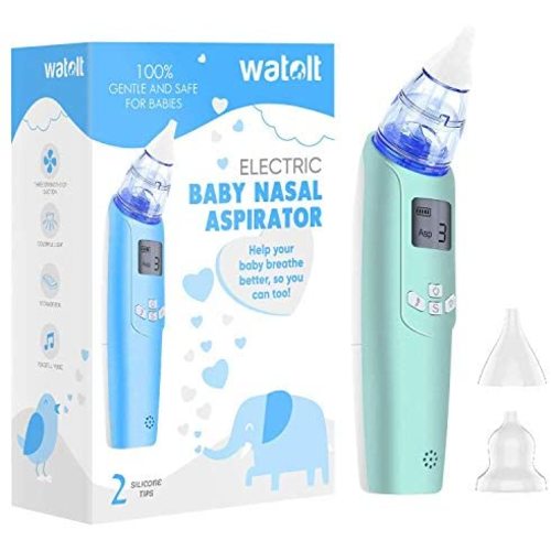 Watolt Baby Nasal Aspirator - Electric Nose Suction for Baby - Automatic Booger Sucker for Infants - Battery Powered Snot Sucker Mucus Remover for Kids Toddlers (Green)