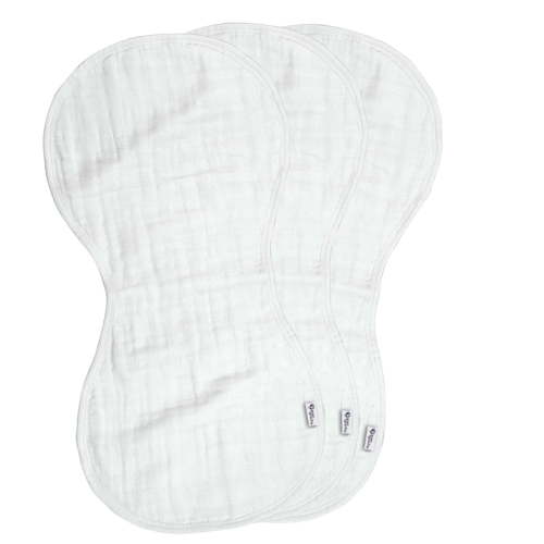 green sprouts Organic Cotton Muslin Burp Cloths(3pk)-White Set