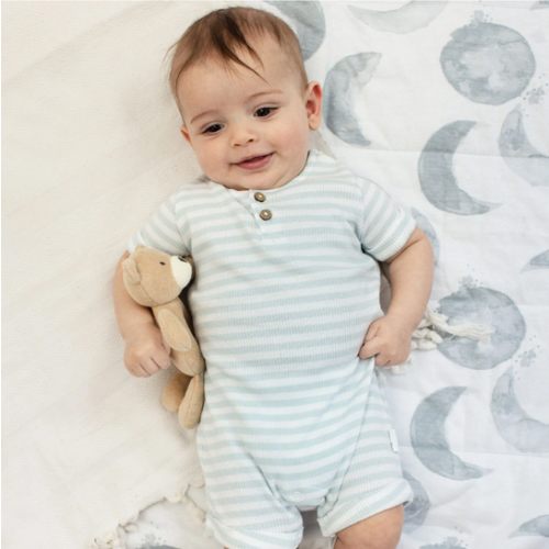 Rib Stripe Organic Cotton Baby Romper – Burt's Bees Baby