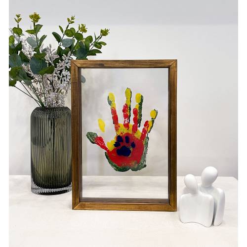 Family Handprint Art Kit, DIY Keepsake Gift, Wooden Frame