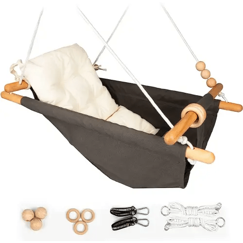 Baby Swing Outdoor Indoor with Safety Belt, Canvas