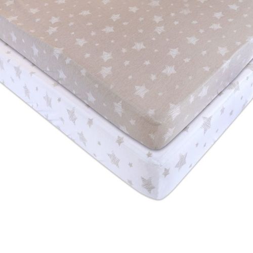 Ely's & Co. Baby Fitted Crib Sheet 100% Combed Jersey Cotton Sage Diamond 2 Pack