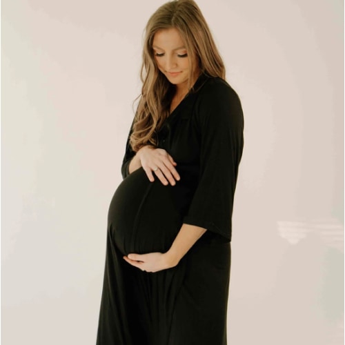 Lila Labor & Postpartum Gown in Black