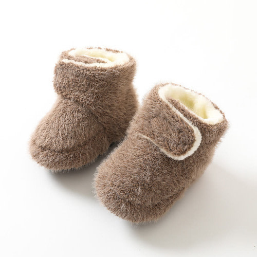 Baby Fleece Solid Color Warm Floor Pre-walker Shoes