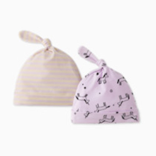 Hanna Andersson Baby 2-pk HannaSoft Top Knot Hat - Mini Unicorn, Newborn