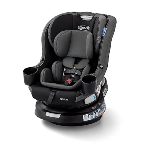Graco EasyTurn 360 2-in-1 Convertible Car Seat, 360 Degree Rotating Infant to Toddler Rotating Car Seat, 2 Modes Forward and Rear Facing, Slim Design, Cyran