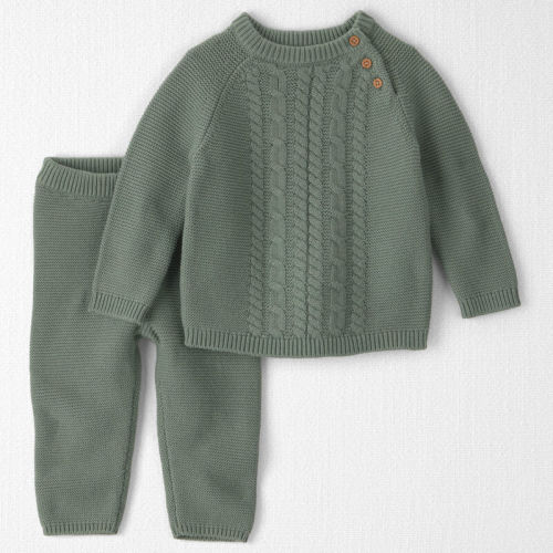 Baby 2-Piece Organic Cotton Cable Knit Top & Pant Set | Carter’s Oshkosh Canada