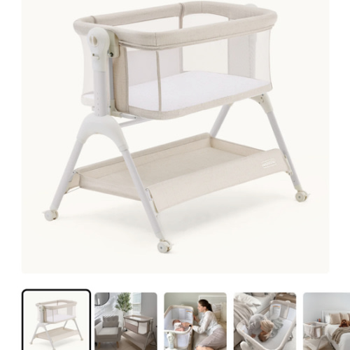 HARPPA Cuddly Sway | 3-in-1 Rocking Baby Bassinet & Bedside Sleeper with Anti-Reflux Mattress for Newborns | Attaches to Bed, Adjustable Height, Tool-Free Setup, Portable Wheels, CPSC Certified, Gentle Rocking Motion | Ideal for Infants, Safe Co-Sleeping