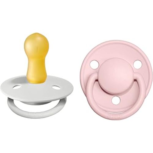 BIBS Pacifiers - De Lux Collection | BPA-Free Baby Pacifier | Made in Denmark | Set of 2 Blossom/Haze Color Premium Soothers | Size 6-18 Months