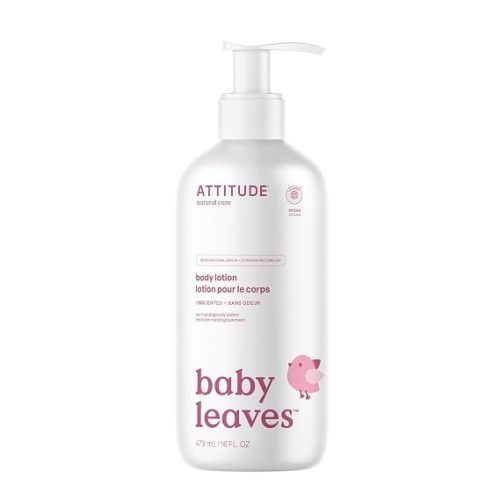 ATTITUDE Baby Lotion, Fragrance-Free Gentle Daily Hydration Unscented, 16 Fl Oz
