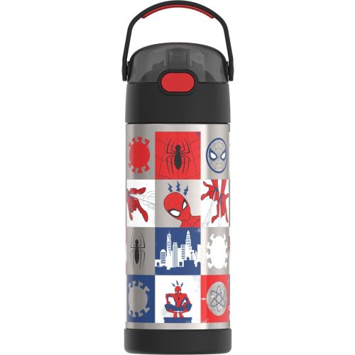 THERMOS FUNTAINER Water Bottle with Straw, 14oz, Spiderman