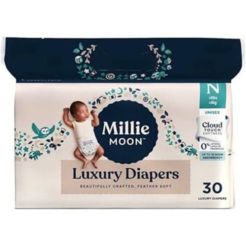 Millie Moon Luxury Diaper for Newborn - (Size and Count, 30) Unisex Diaper