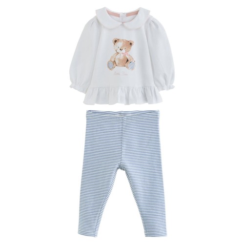 Kids' Peter Pan Collar Top & Leggings 2-Piece Set