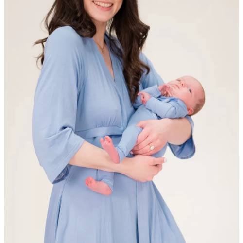 Lila Labor & Postpartum Gown in Periwinkle Blue