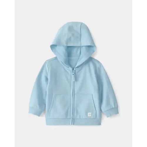 Baby French Terry Zip-Up Hoodie - Blue | Carter's