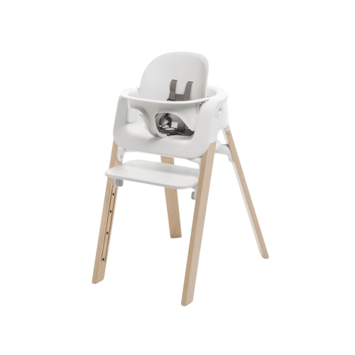 Stokke Steps High Chair, White Seat Natural Legs