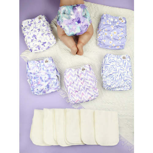 POCKET DIAPER 3.0 WITH INSERTS - 6 PACK(Light Lavender) – Mama Koala