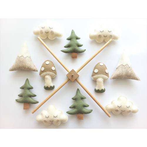 Baby Mobile "Forest Animals". Baby mobile, Baby shower gift, New baby gift, Felt animals toy, baby mobile woodland, forest mobile