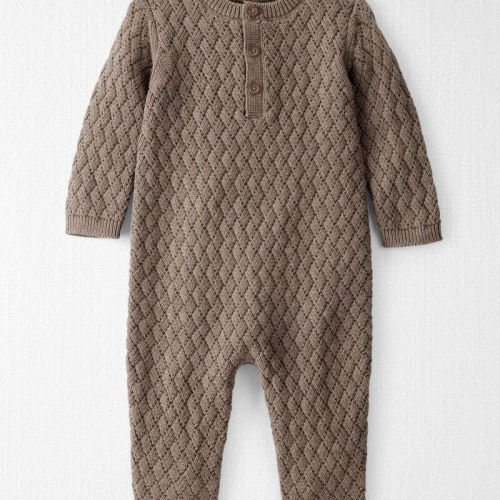 Heather Brown Baby Organic Cotton Sweater Knit Jumpsuit | Carter’s Oshkosh Canada