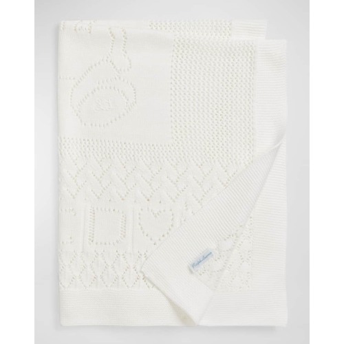 Kid's Pointelle Teddy Bear Blanket