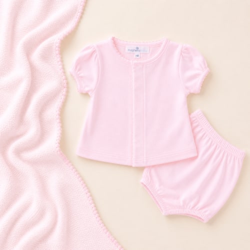 Essentials Ruffle Diaper Cover Set - Pink 3M