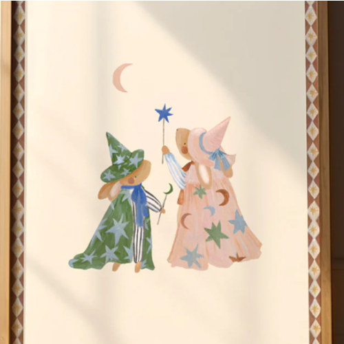 Wizards & Wands Bunny Art Print