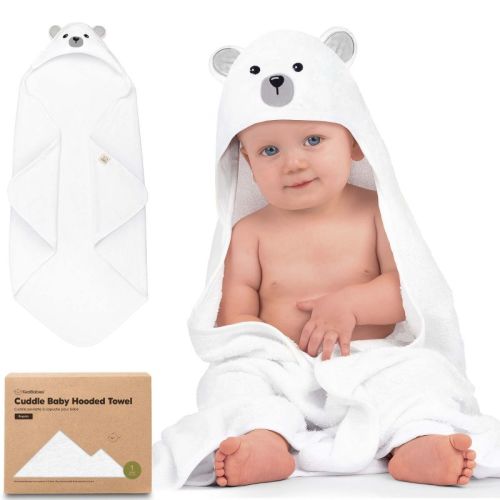 Keababies Cuddle Baby Hooded Towel, Organic Baby Bath Towel, Hooded Baby Towels, Baby Beach Towel For Newborn, Kids (frog)