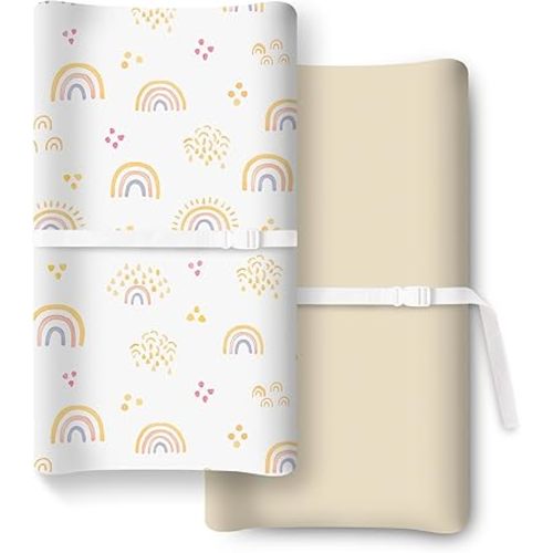 Baby Changing Pad Cover for Girls Boys, Baby Diaper Change Table Pad Covers, Fits Standard Changing Tables, 2 Pack