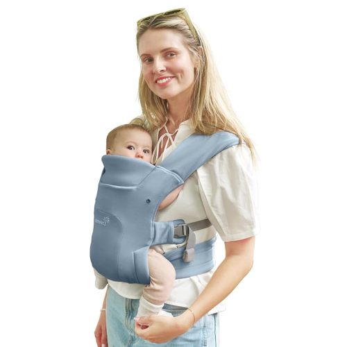 GROWNSY Baby Carrier Newborn to Toddler, Cozy Baby Wraps Carrier, Ergonomic Baby Carrier with Head Support, Oxford Blue