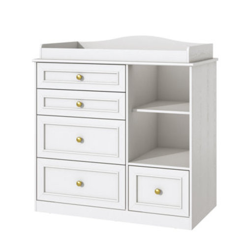 Harriet Bee Changing Table Dresser With 5 Drawers And 2 Shelves & Reviews | Wayfair