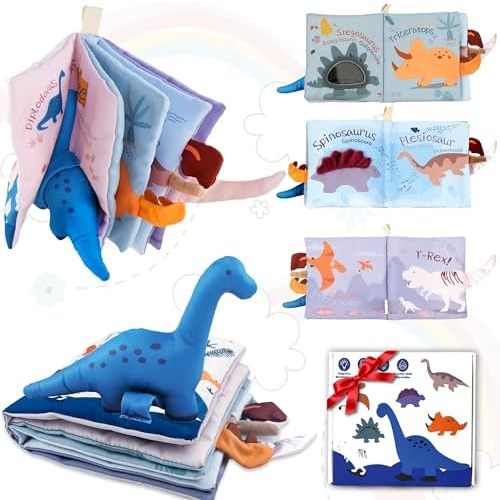 Richgv Baby Books 0-6 Months, Baby Boy Gifts Baby Toys 6-12 Months Dinosaur