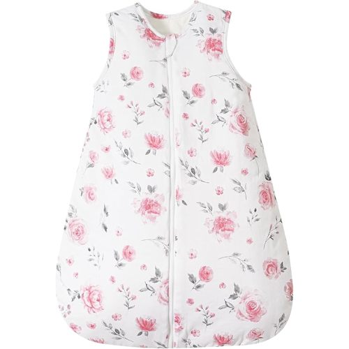 david's kids Baby Winter Sleep Sack 0-6 Months, 2.5 TOG Cotton Baby Wearable Blanket with 2-Way Zipper, Warm Sleep Sack for Unisex Boys Girls, Small Size, Floral Flower