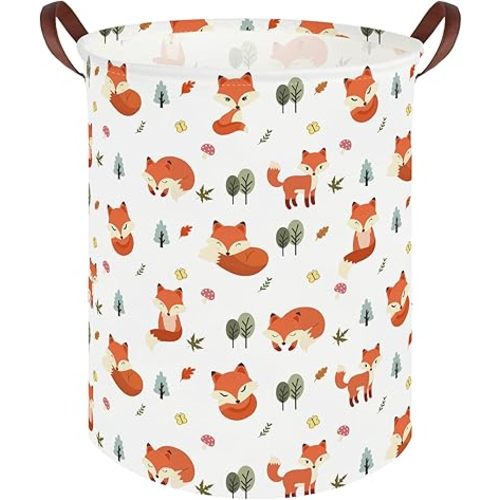 Fox hamper,Waterproof foldable kids laundry basket,Toy basket,Clothes Organizer Baskets,baby Laundry Hamper,Room Decor(Fox)