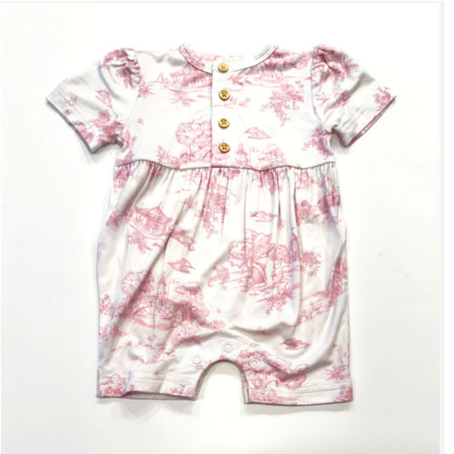 Maison Nola Storyland Toile Bamboo Romper | Pink – zukababy