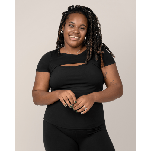 Luna Active Cut Out Nursing Top | Black - Kindred Bravely