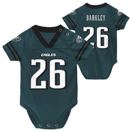 Saquon Barkley Philadelphia Eagles #26 NFL Newborn Baby 0/3M-6/9M Green Creeper Bodysuit Jersey