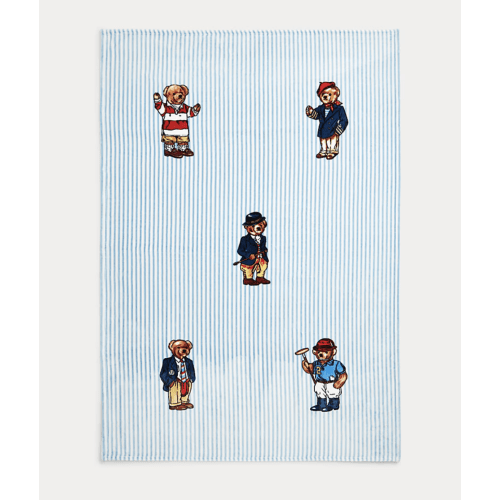 Teddy Bear Stripe Throw Blanket | Ralph Lauren